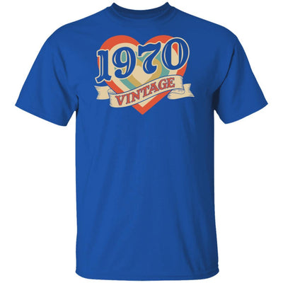 51th Birthday Gifts Classic Retro Heart Vintage 1970-T-Shirt & Tank Top-Classic T-Shirt-Royal