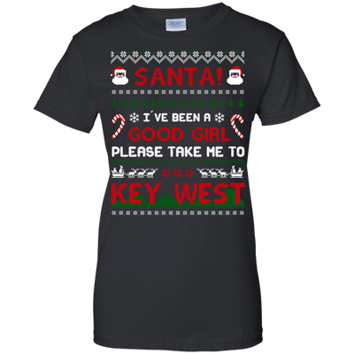 Santa I've Been A Good Girl Please Take Me To Key West-T-Shirt & Hoodie-Women's T-Shirt-Black