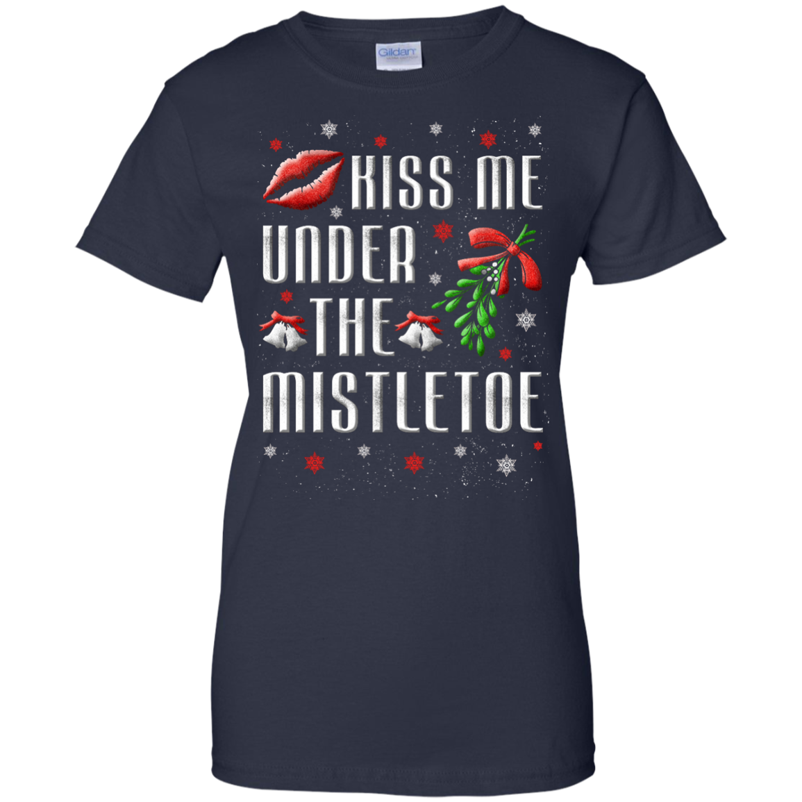 Kiss Me Under The Mistletoe-T-Shirt & Hoodie-Women's T-Shirt-Navy
