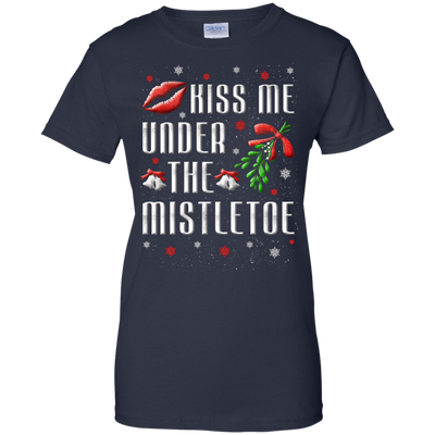 Kiss Me Under The Mistletoe-T-Shirt & Hoodie-Women's T-Shirt-Navy