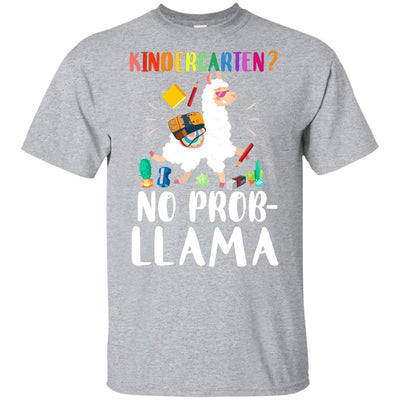 Kindergarten No Prob Llama Funny First Day Of School Youth-Youth Shirt-Youth T-Shirt-Sport Grey