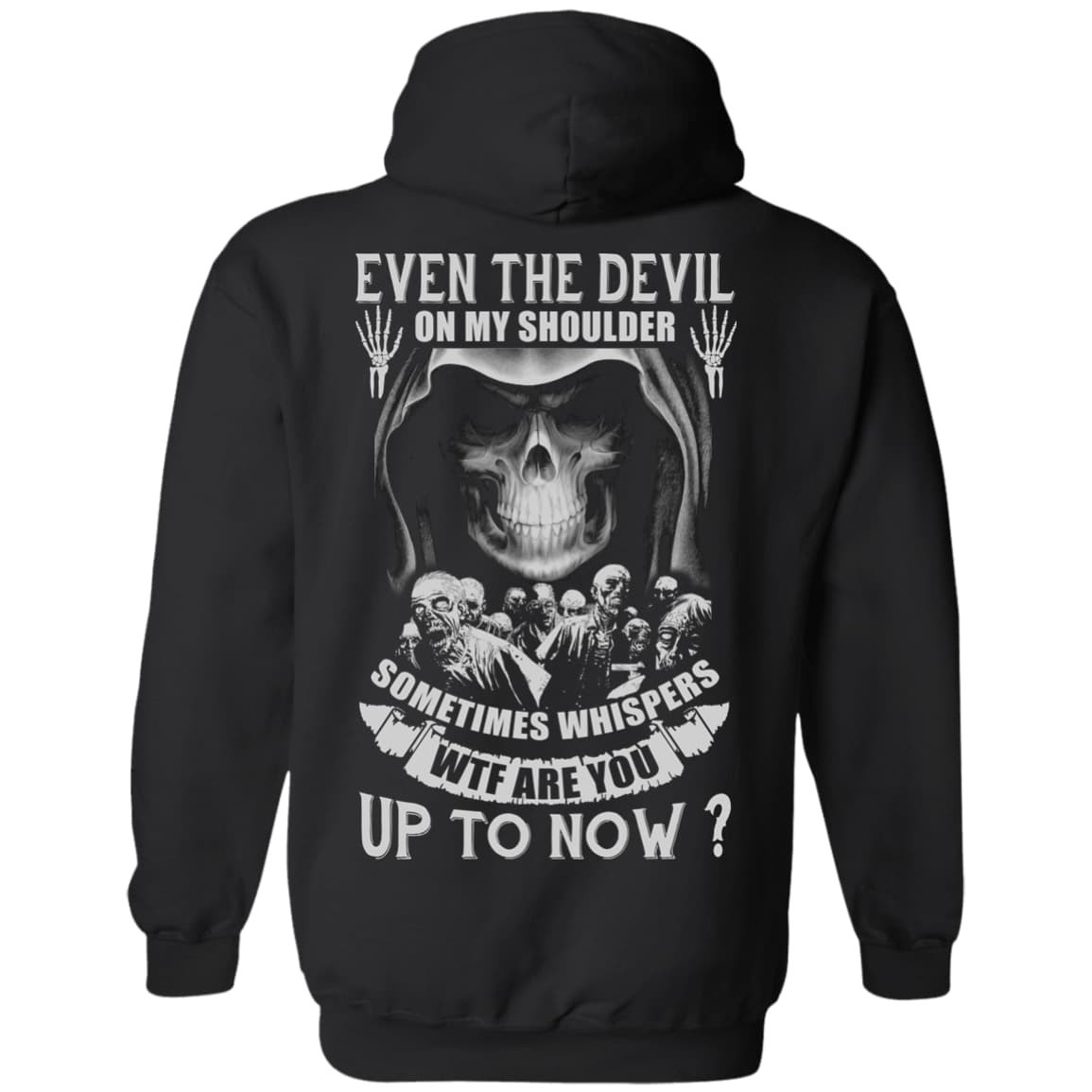 Even The Devil On My Shoulder Sometime Whispers-T-Shirt & Hoodie-Pullover Hoodie-Black