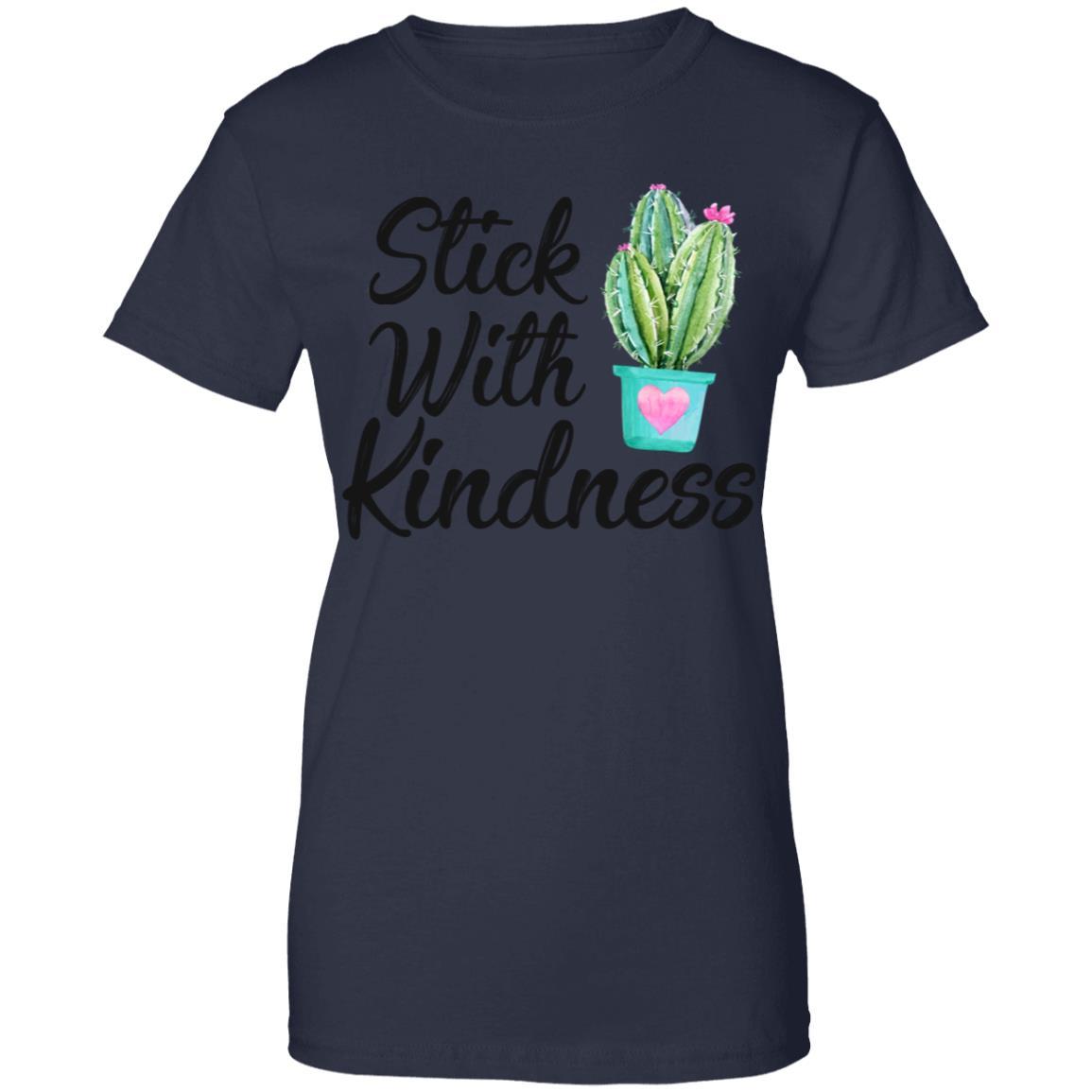Stick With Kindness Teacher Students Gift-T-Shirt & Hoodie-Women's T-Shirt-Navy