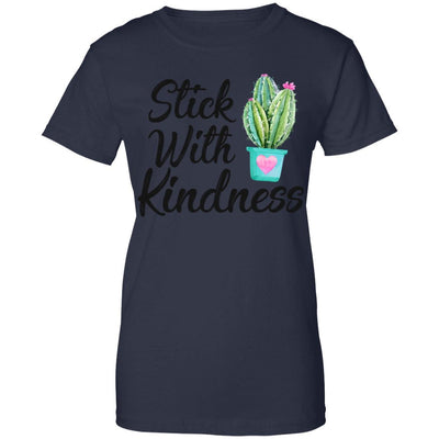 Stick With Kindness Teacher Students Gift-T-Shirt & Hoodie-Women's T-Shirt-Navy