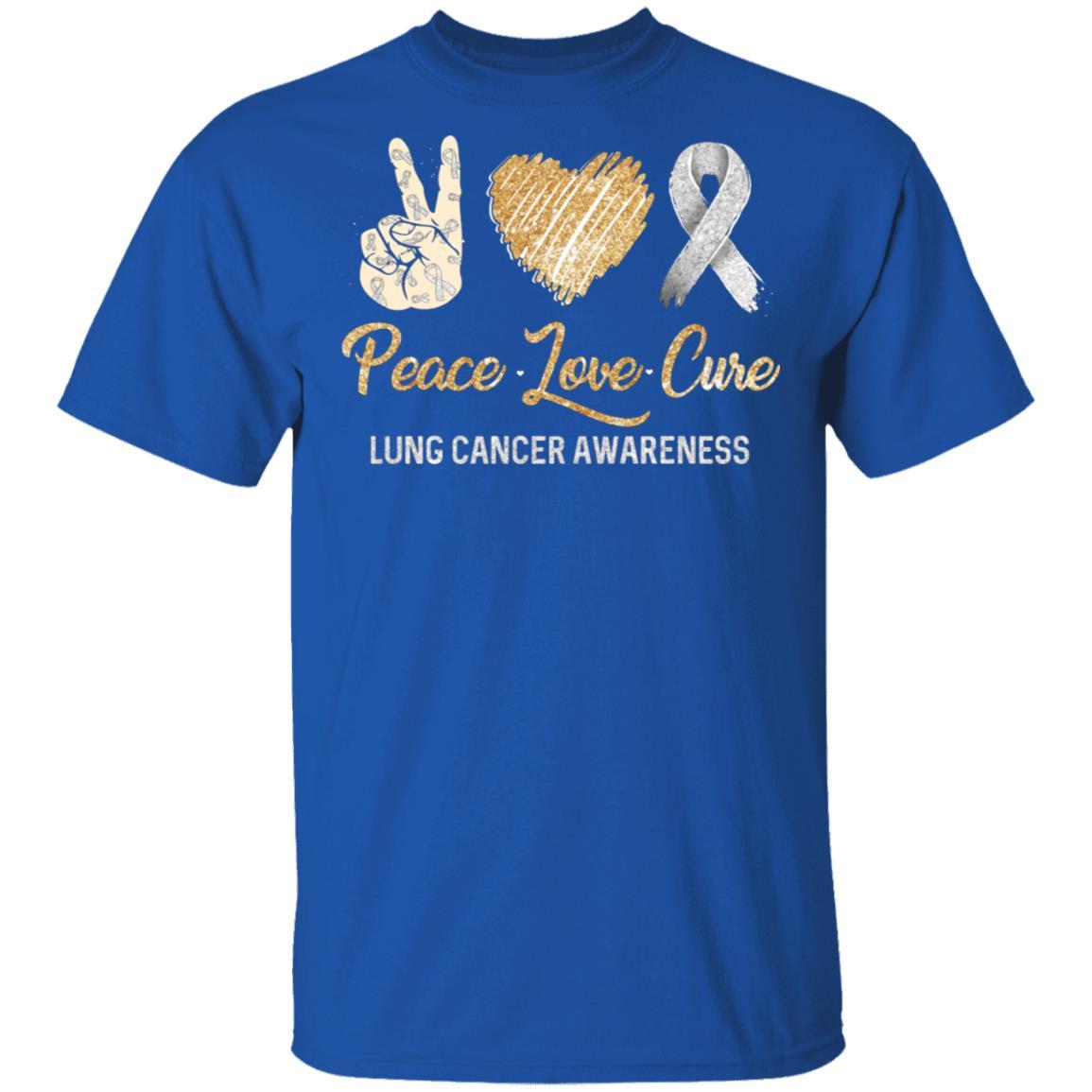 Peace Love Cure Lung Cancer Awareness-T-Shirt & Hoodie-Classic T-Shirt-Royal