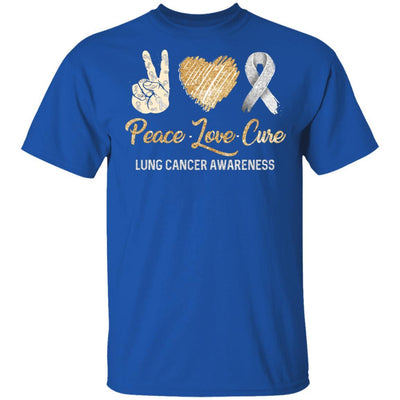 Peace Love Cure Lung Cancer Awareness-T-Shirt & Hoodie-Classic T-Shirt-Royal