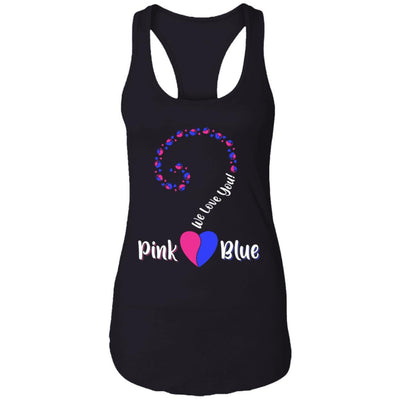 Gender Reveal Party Question Mark with Baby Feet and Heart-T-Shirt & Tank Top-Women's Ideal Racerback Tank-Black