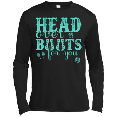 Head Over Boots For You-T-Shirt & Hoodie-Long Sleeve T-Shirt-Black