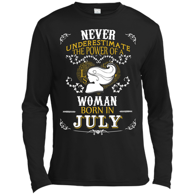 A Woman Born In JULY-T-Shirt & Hoodie-Long Sleeve T-Shirt-Black