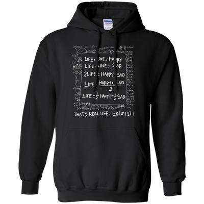 Life Love Happy Sad - Mathematics Of Life-T-Shirt & Hoodie-Pullover Hoodie-Black