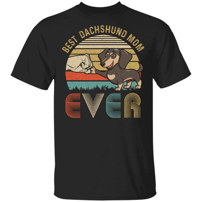 Vintage Best Dachshund Mom Ever Bump Fit Funny Mom Gifts-T-Shirt & Hoodie-Classic T-Shirt-Black