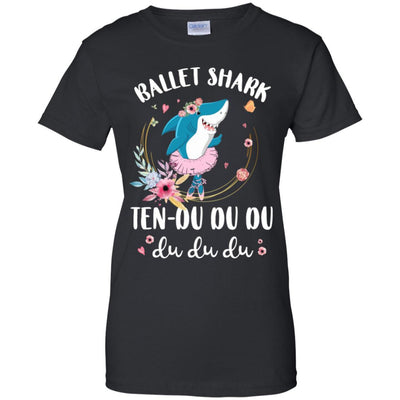 Ballet Shark Ten Du Du Du Funny Ballet Dancer-T-Shirt & Tank Top-Women's T-Shirt-Black