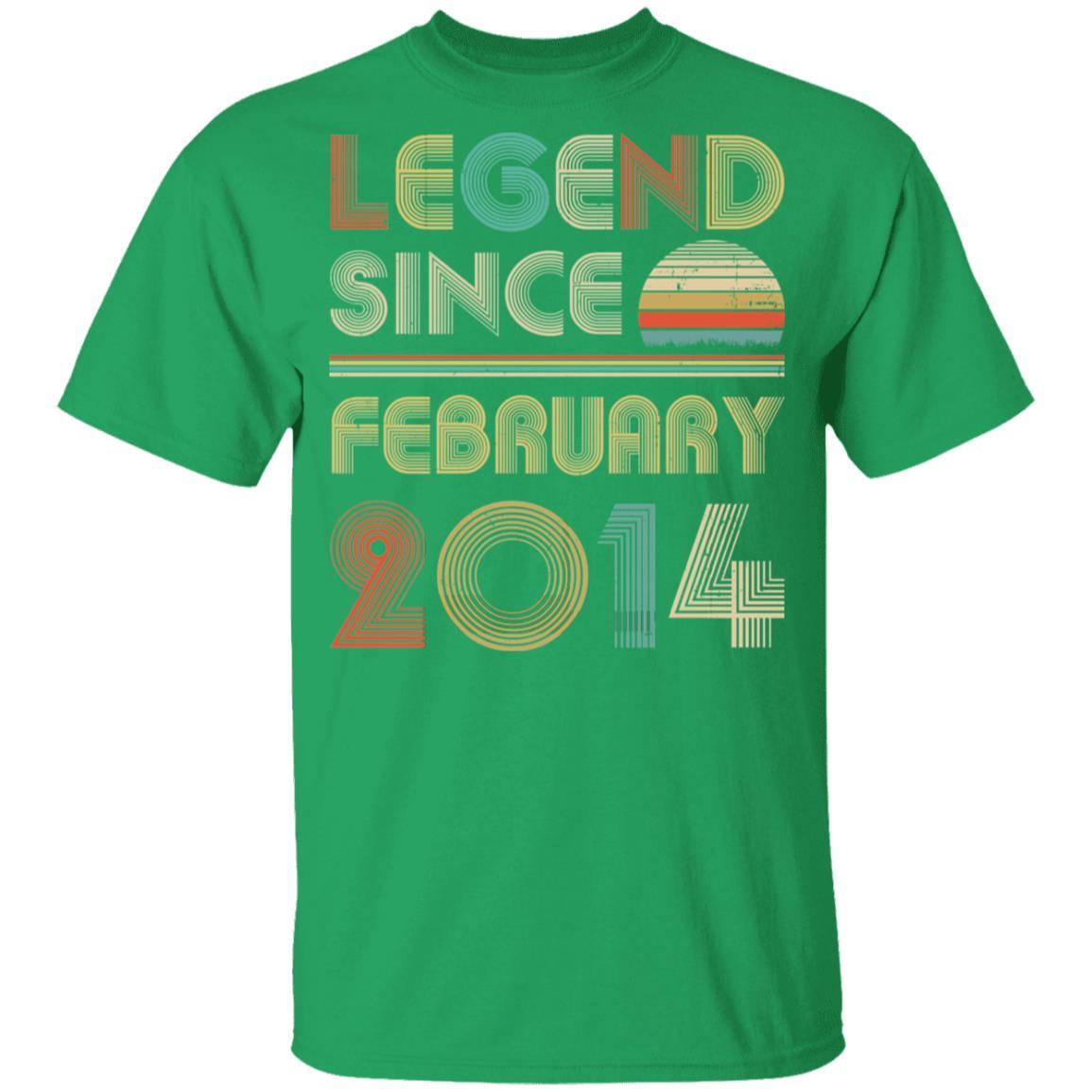 Legend Since February 2014 Vintage 7th Birthday Gifts Youth-Youth Shirt-Youth T-Shirt-Irish Green