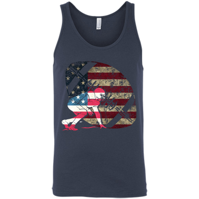 Tackle Football America Flag-T-Shirt & Hoodie-Unisex Tank-Navy