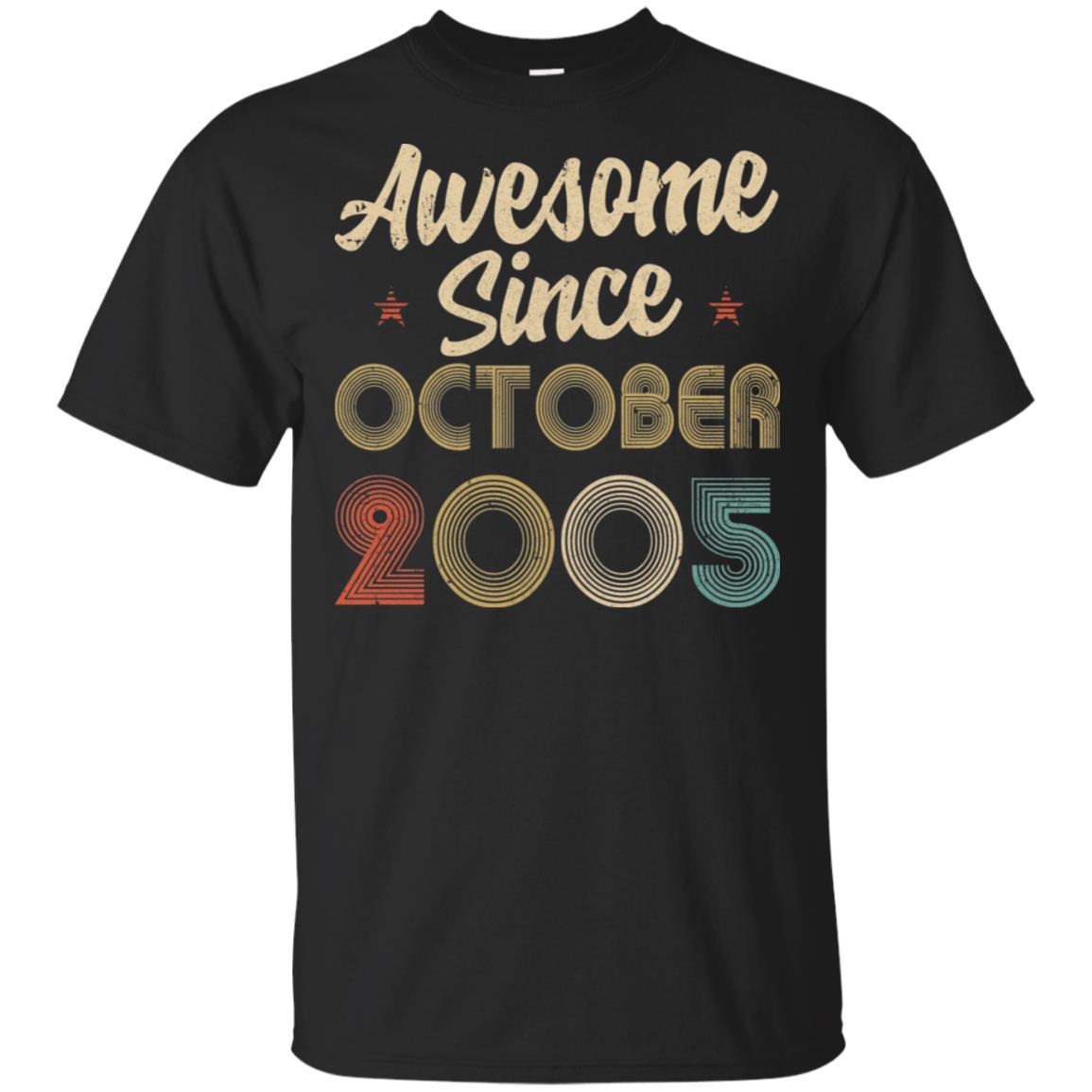Awesome Since October 2005 Vintage 16th Birthday Gifts-T-Shirt & Hoodie-Classic T-Shirt-Black