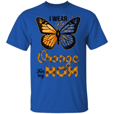 I Wear Orange For My Mom Butterfly Leukemia MS Awareness-T-Shirt & Hoodie-Classic T-Shirt-Royal