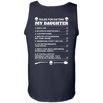 Rules For Dating My Daughter Funny-T-Shirt & Hoodie-Unisex Tank-Navy