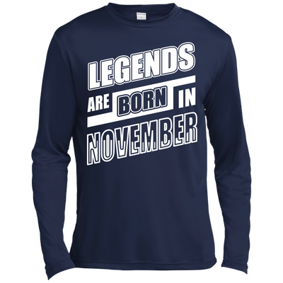 Legends are born in NOVEMBER-T-Shirt & Hoodie-Long Sleeve T-Shirt-Navy