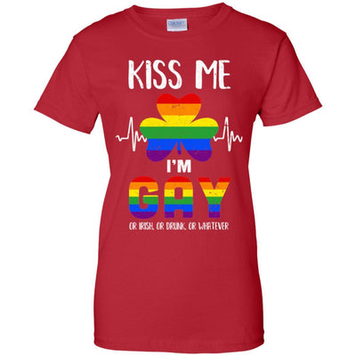 Kiss Me I'm Gay Or Irish Or Drunk St Patrick's Day-T-Shirt & Hoodie-Women's T-Shirt-Red