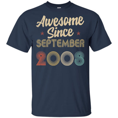 Awesome Since September 2008 Vintage 13th Birthday Gifts-T-Shirt & Hoodie-Classic T-Shirt-Navy