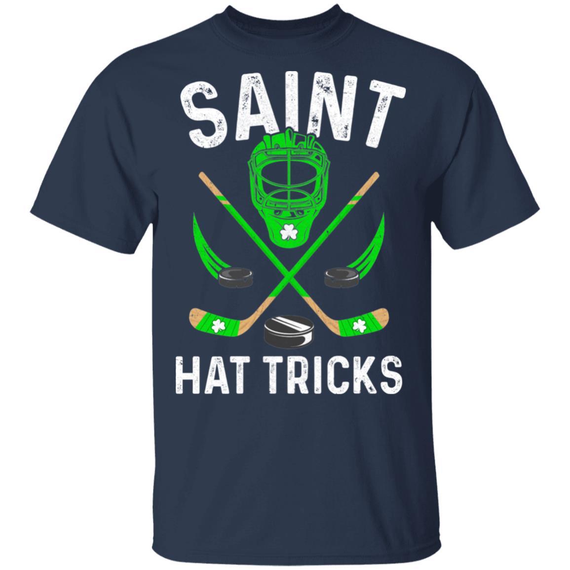 Saint Hat Tricks Leprechaun Lover Hockey St. Patrick's Day-T-Shirt & Hoodie-Classic T-Shirt-Navy