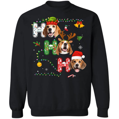 Christmas Ho Ho Ho Beagle Lover Funny Xmas Gift-T-Shirt & Sweatshirt-Crewneck Sweatshirt-Black