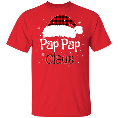 Santa Pap Pap Claus Red Plaid Family Pajamas Christmas Gift-T-Shirt & Sweatshirt-Classic T-Shirt-Red