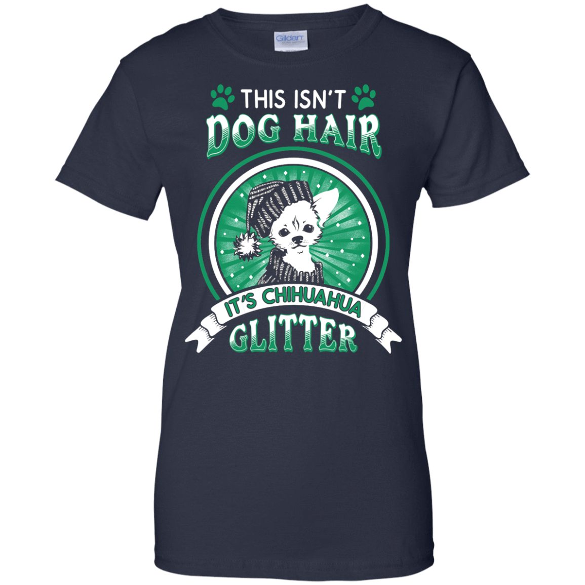 This Isn't Dog Hair It's Chihuahua Glitter-T-Shirt & Hoodie-Women's T-Shirt-Navy