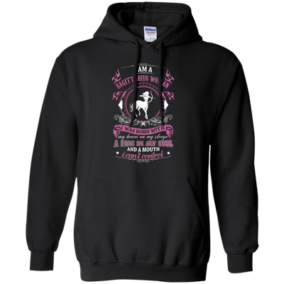 I Am A Sagittarius Woman I Was Born With-T-Shirt & Hoodie-Pullover Hoodie-Black