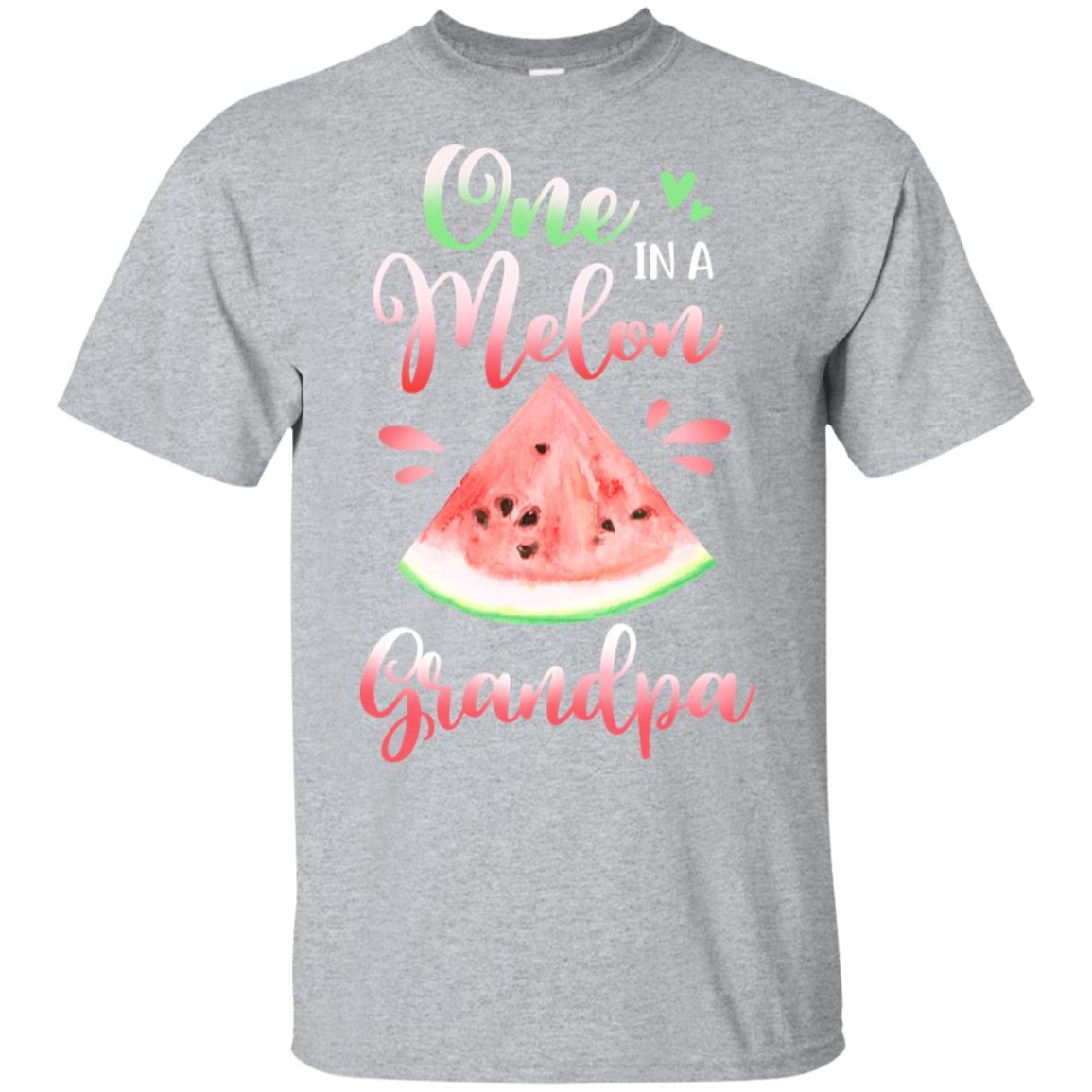 One In A Melon Grandpa Funny Watermelon Birthday Gifts-T-Shirt & Hoodie-Classic T-Shirt-Sport Grey