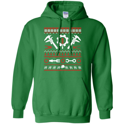 Engineer Christmas Sweater-T-Shirt & Hoodie-Pullover Hoodie-Irish Green
