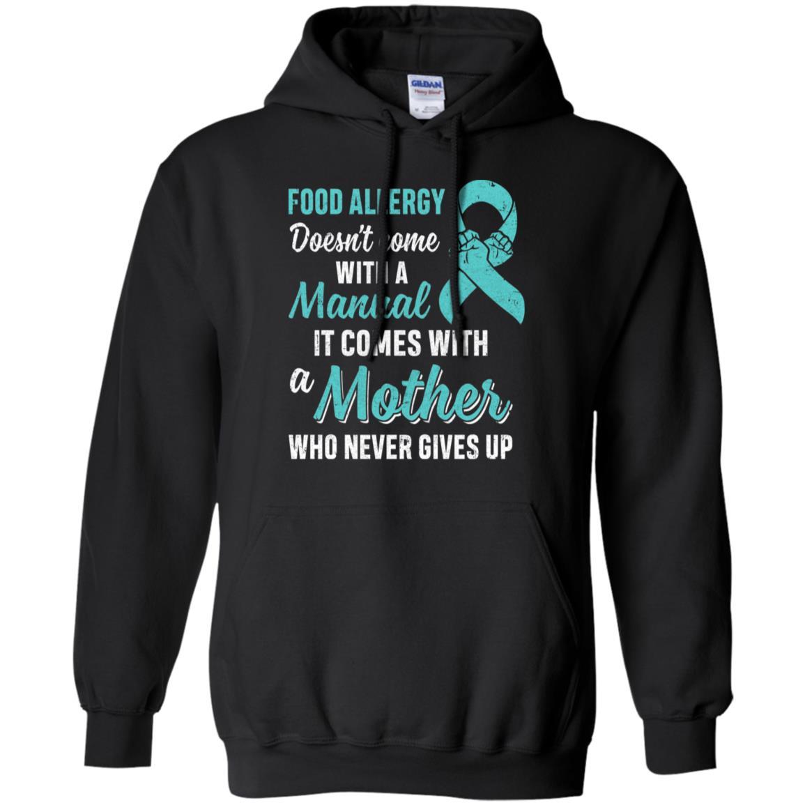Funny Gift Food Allergy Mom Awareness Warrior-T-Shirt & Hoodie-Pullover Hoodie-Black