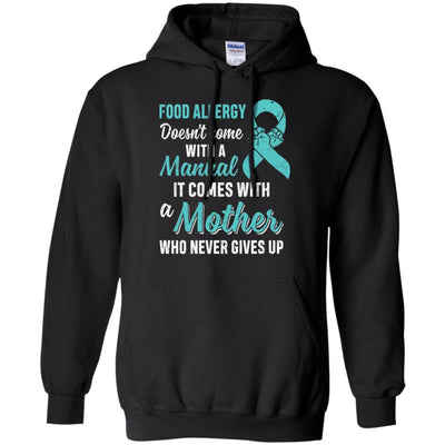 Funny Gift Food Allergy Mom Awareness Warrior-T-Shirt & Hoodie-Pullover Hoodie-Black