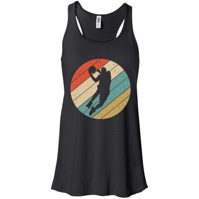 Retro Vintage Basketball Gifts-T-Shirt & Tank Top-Women's Flowy Racerback Tank-Black