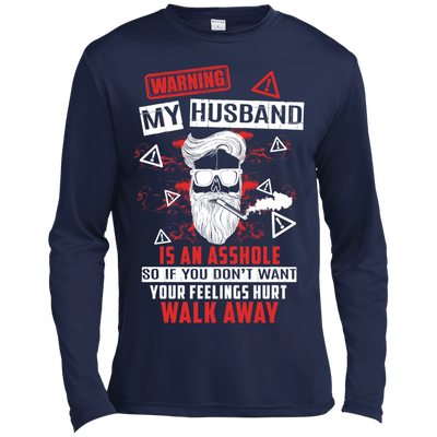 My Husband Is An A**hole-T-Shirt & Hoodie-Long Sleeve T-Shirt-Navy