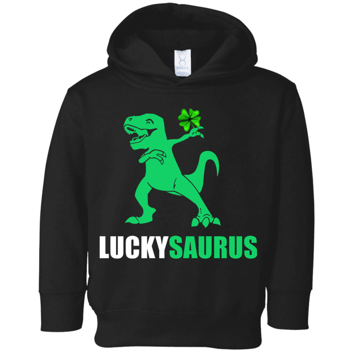 Irish Dinosaur Leprechaun St Patricks Day Luckysaurus Youth-Youth Shirt-Toddler Fleece Hoodie-Black