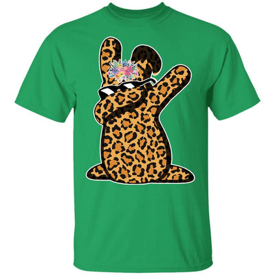Funny Easter Gift For Her Teen Girls Dabbing Bunny Leopard Youth-Youth Shirt-Youth T-Shirt-Irish Green