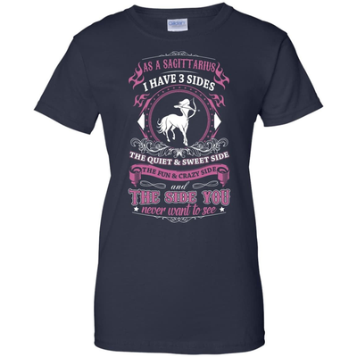 As A Sagittarius I Have 3 Sides-T-Shirt & Hoodie-Women's T-Shirt-Navy