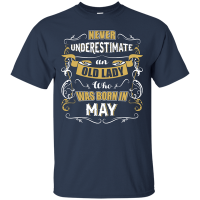 An Old Lady Who Was Born In May-T-Shirt & Hoodie-Classic T-Shirt-Navy