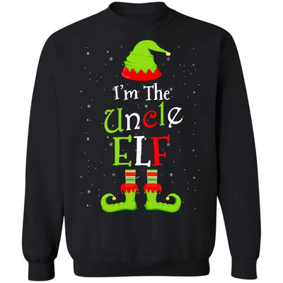 I'm The Uncle Elf Family Matching Funny Christmas Group Gift-T-Shirt & Sweatshirt-Crewneck Sweatshirt-Black