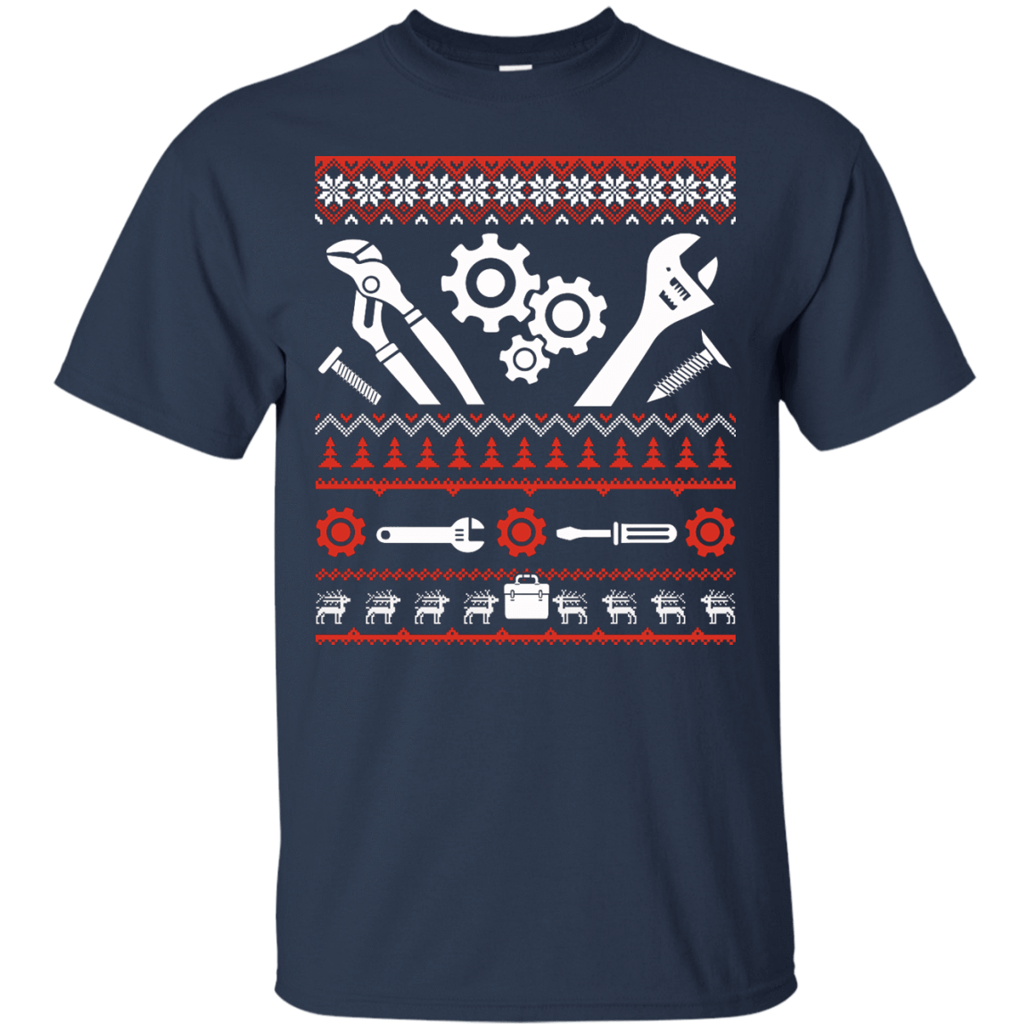 Mechanic Christmas Sweater-T-Shirt & Hoodie-Classic T-Shirt-Navy