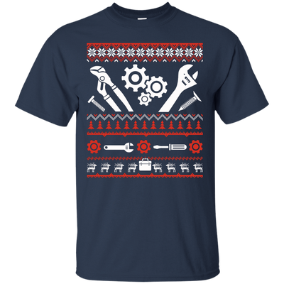 Mechanic Christmas Sweater-T-Shirt & Hoodie-Classic T-Shirt-Navy