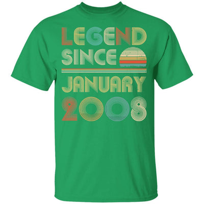 Legend Since January 2008 Vintage 13th Birthday Gifts Youth-Youth Shirt-Youth T-Shirt-Irish Green