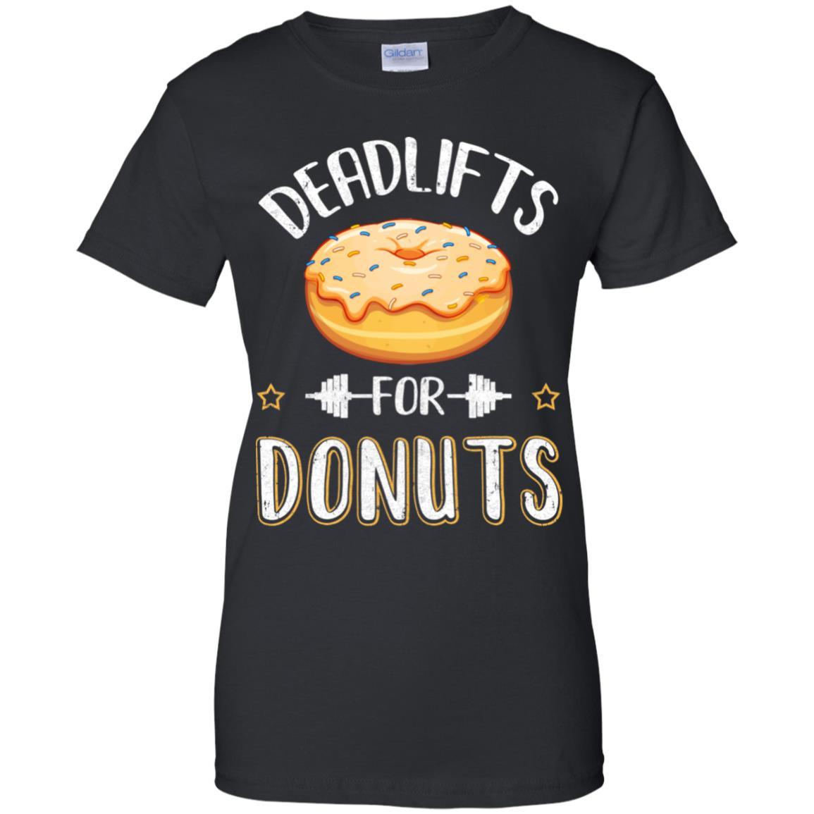 Deadlifts For Donuts Exercise Workout Motivation-T-Shirt & Tank Top-Women's T-Shirt-Black