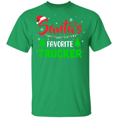 Santa's Favorite Trucker Funny Christmas Xmas Gifts-T-Shirt & Sweatshirt-Classic T-Shirt-Irish Green