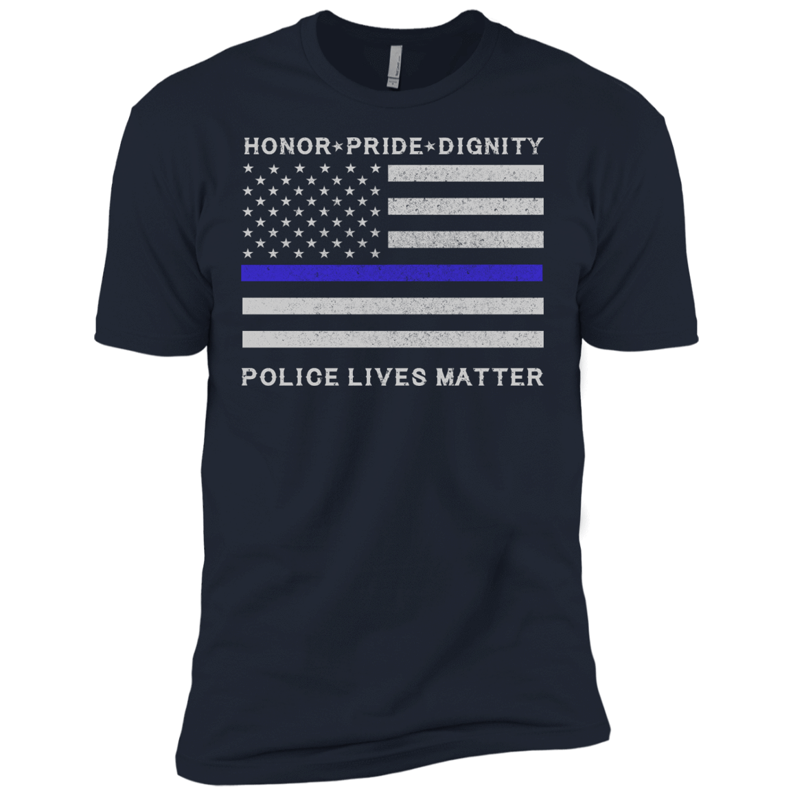 Police Lives Matter Honor Pride Dignity-T-Shirt & Hoodie-Premium T-Shirt-Midnight Navy