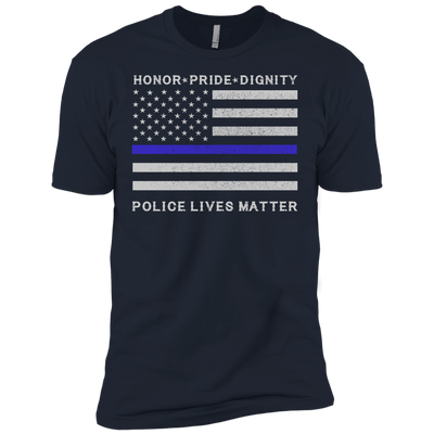 Police Lives Matter Honor Pride Dignity-T-Shirt & Hoodie-Premium T-Shirt-Midnight Navy