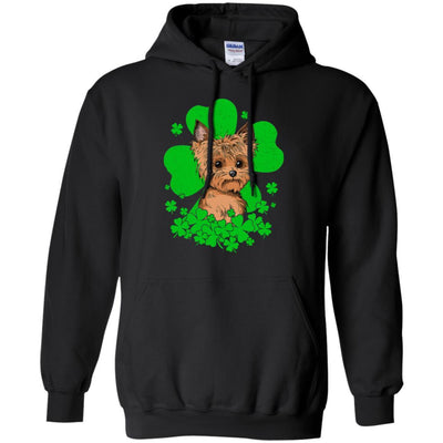 Yorkie St. Patrick's Day Clovers-T-Shirt & Hoodie-Pullover Hoodie-Black