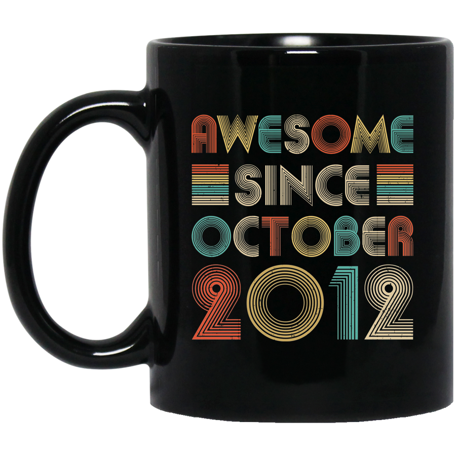 Awesome Since October 2012 Vintage 9th Birthday Gifts Youth Mug-Coffee Mug-BM11OZ 11 oz. Black Mug-Black