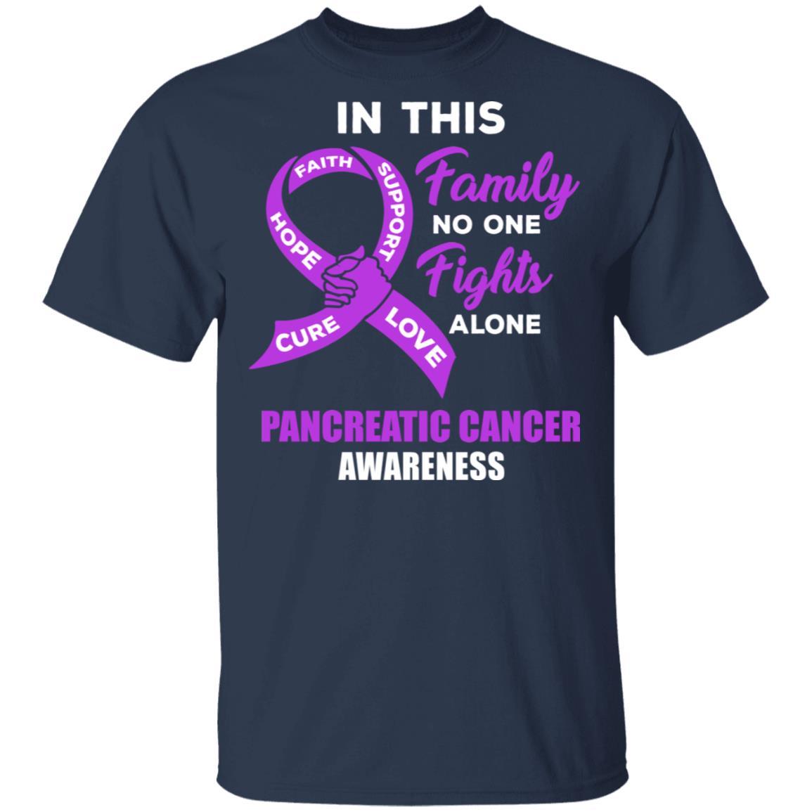 In This School No One Fights Pancreatic Cancer Alone-T-Shirt & Hoodie-Classic T-Shirt-Navy